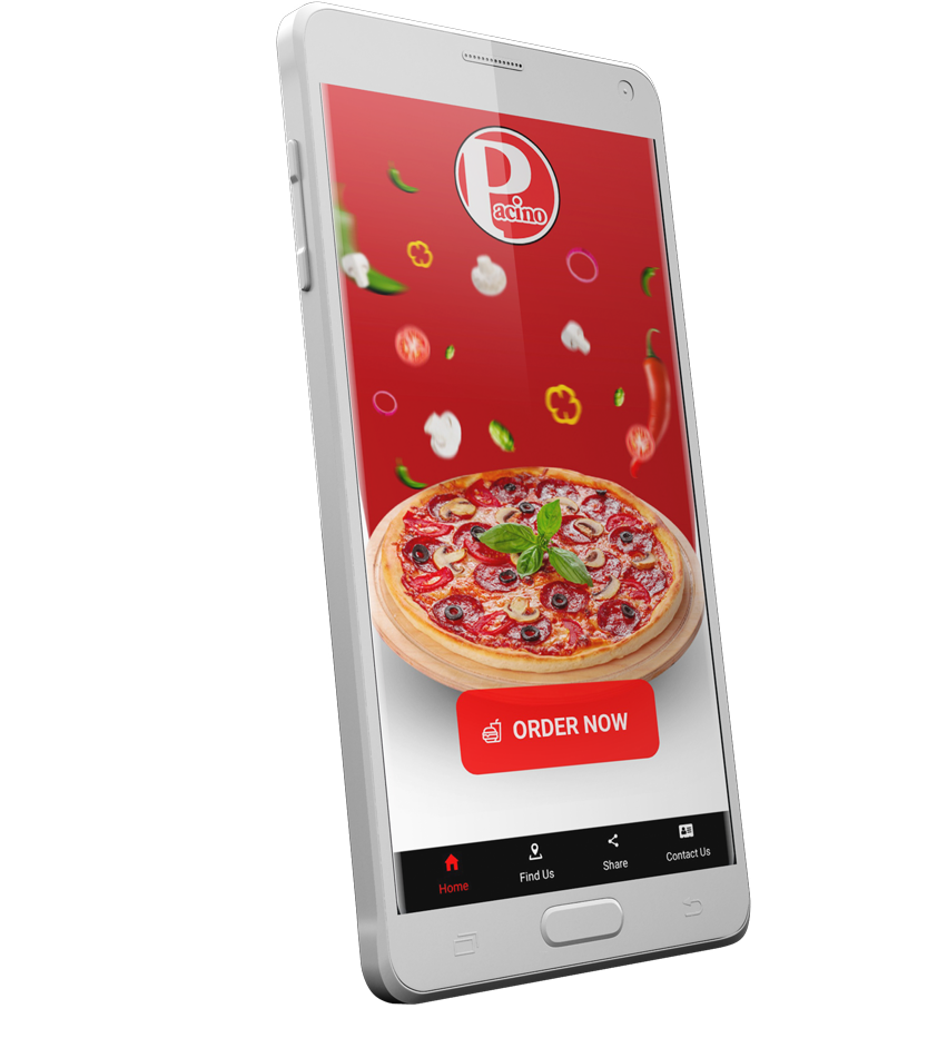 Pacino pizza NewcastleUponTyne mobile-mockup
